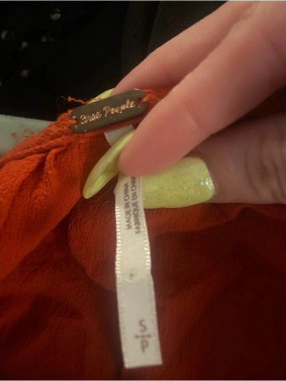 Free People Rust Crochet Lace Ruffle Top - Picture 5 of 5